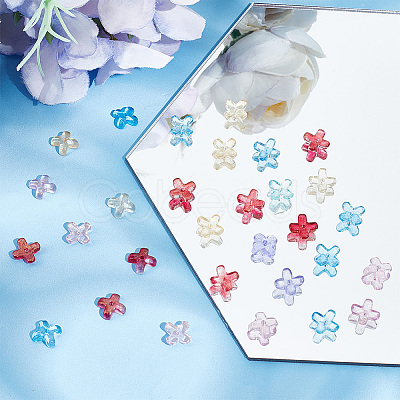 180Pcs 6 Colors Transparent Spray Painted Glass Beads GLAA-HY0001-25-1