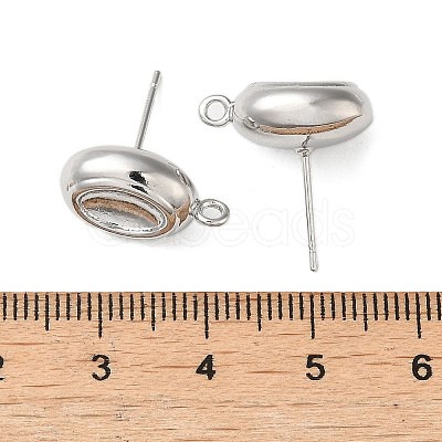 Brass Stud Earring Finding with Loops KK-C042-06P-1