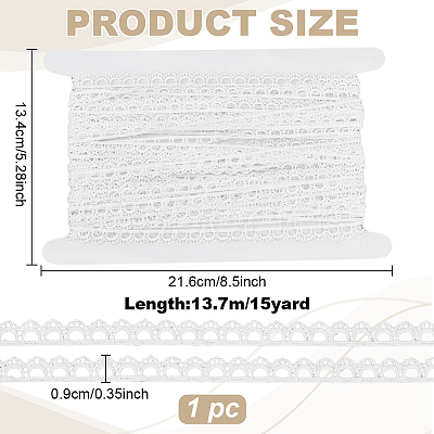 15 Yards Polyester Lace Trims SRIB-MA0001-09C-1