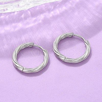 304 Stainless Steel Twist Hoop Earrings for Women EJEW-A130-02A-P-1