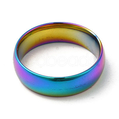 Ion Plating(IP) 304 Stainless Steel Flat Plain Band Rings STAS-I160-A-18mm-M-1