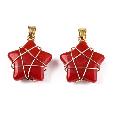Lampwork Pendants GLAA-T023-06C-1