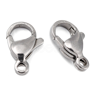 Tarnish Resistant Polished 304 Stainless Steel Lobster Claw Clasps STAS-R072-39A-1