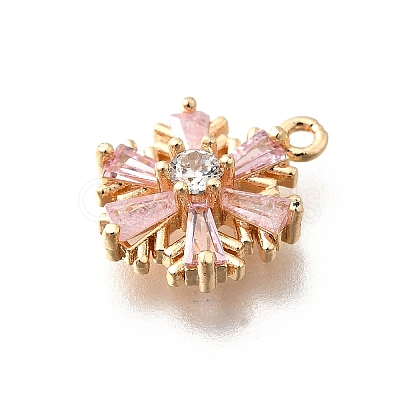 Christmas Brass Micro Pave Cubic Zirconia Charms X-KK-M318-35G-02-1