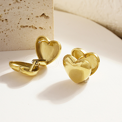 Heart 304 Stainless Steel Hoop Earrings for Women HP5817-1-1