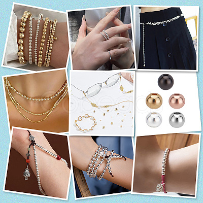 200Pcs 5 Colors Rack Plating Brass Beads KK-PH0011-70-1