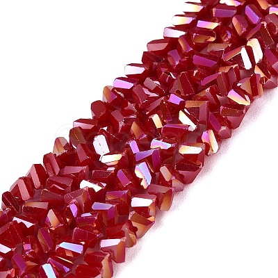 Electroplate Opaque Glass Beads Strands LS-EGLA-Q139-01A-C11-1