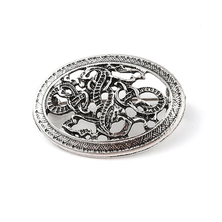 Tibetan Style Alloy Brooches JEWB-O016-03F-AS-1