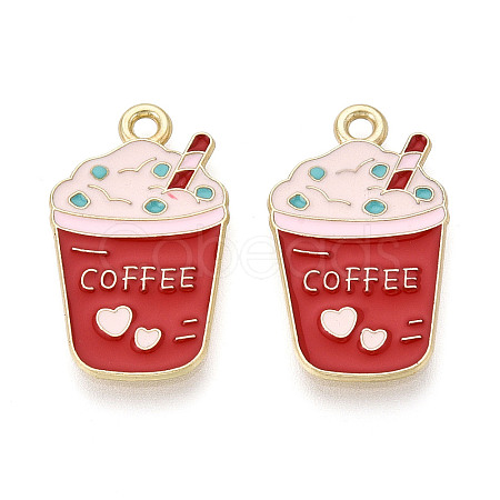 Alloy and Enamel Pendants PALLOY-T093-14G-1