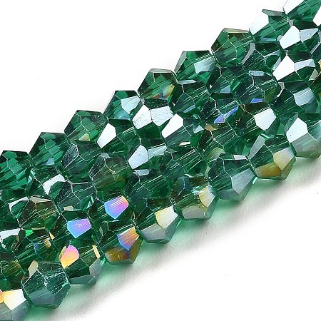 Transparent Electroplate Glass Beads Strands GLAA-F029-2mm-A10-1