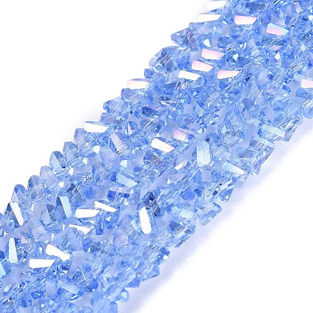 Electroplate Transparent Glass Beads Strands LS-EGLA-Q139-01A-A22-1