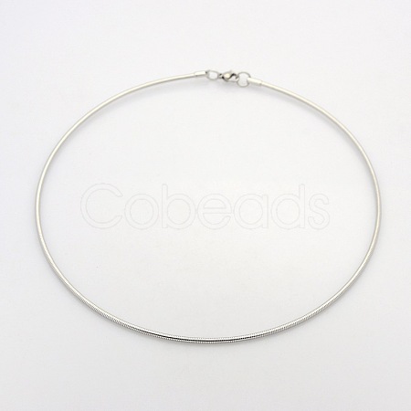 Non-Tarnish Casual Style 304 Stainless Steel Snake Chain Choker Necklaces X-STAS-O037-05-1