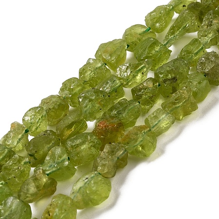 Raw Rough Natural Peridot Beads Strands G-I283-G07-02-1