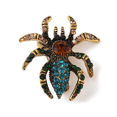 Holloween Spider Alloy Rhinestone Brooches JEWB-S023-02D-1