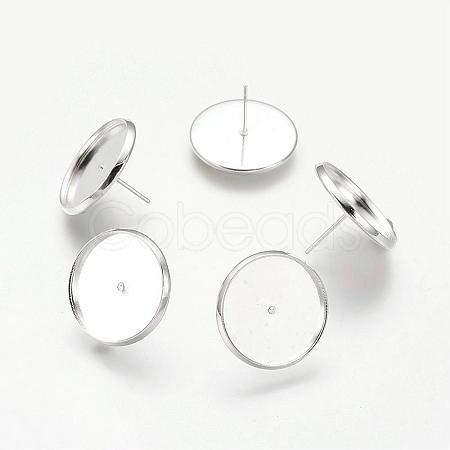 Brass Ear Stud Settings KK-Q004-S-1