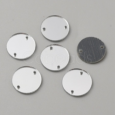 Flat Round Acrylic Mirror Sew on Rhinestone LS-FIND-WH0155-028B-1