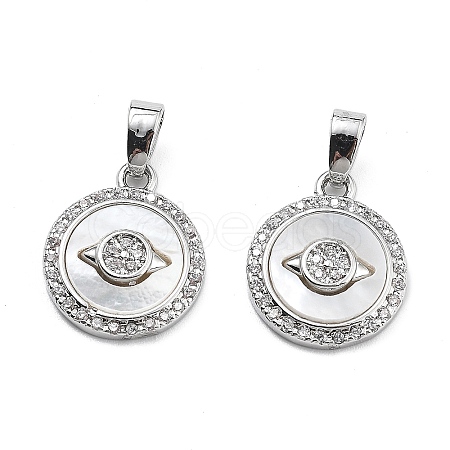 Brass Micro Pave Cubic Zirconia Charms KK-L222-019P-1