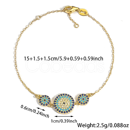 S925 Sterling Silver Evil Eye Link Bracelet AK1290-17-1