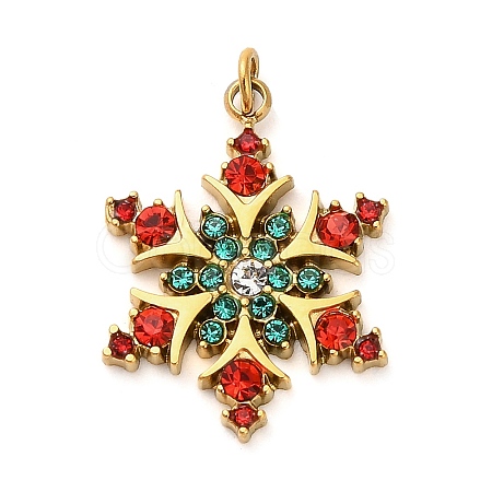304 Stainless Steel Rhinestone Pendants FIND-I062-01G-03-1