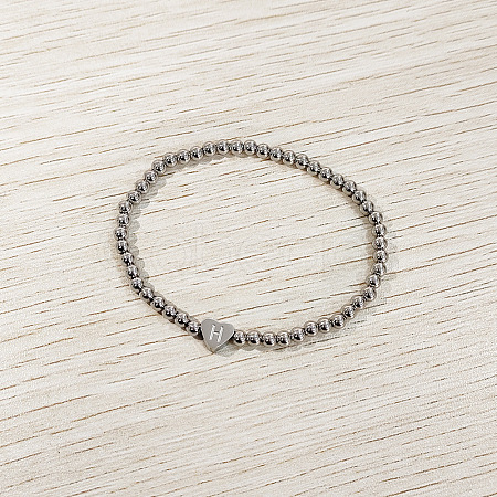 304 Stainless Steel Beads Stretch Bracelets for Women FS-WGC4F34-08-1