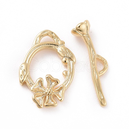 Eco-friendly Brass Toggle Clasps KK-D082-20G-1