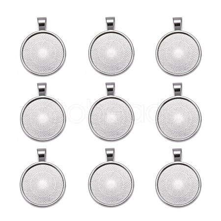 Tibetan Style Alloy Pendant Cabochon Settings TIBE-R295-055B-LF-1