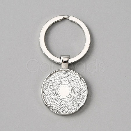 Alloy Keychain Cabochon Settings X-FIND-WH0117-24P-1