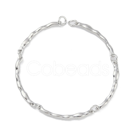 Brass Textured Bar Link Chain Bracelet Making KK-U020-04P-1
