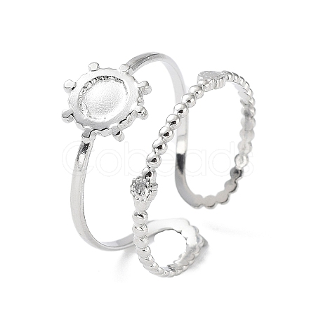 Tarnish Resistant 304 Stainless Steel Open Cuff Ring Components LS-STAS-F301-03P-1