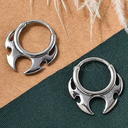 Fire Shaped 316 Surgical Stainless Steel Hoop Earrings EJEW-G416-35P-1