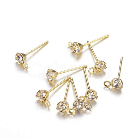 Brass Post Earring Findings X-EC592-G-1