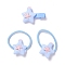 Hair Accessories Set, Elastic Hair Ties & Carbon Steel Alligator Hair Clips, with Resin Findings, Star, Light Sky Blue, 2.5mm, Inner Diameter: 32mm, 3pcs/set