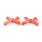 Transparent Acrylic Beads, AB Color Plated, Bowknot, Orange Red, 21x34.5x6.5mm, Hole: 1.6mm, about 390pcs/500g