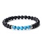 Simple Fashion Natural Lava Rock & Synthetic Turquoise Beaded Stretch Bracelets for Women