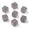 Resin Beads, with Rhinestone, Drusy Cube, Dark Gray, 16x16x16mm, Hole: 3.6mm