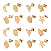 18Pcs 9 Style 304 Stainless Steel Stud Earring Findings STAS-SZ0002-88-1