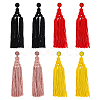 4 Pairs 4 Colors Polyester Tassels Earrings with Seed Beaded EJEW-FI0002-96-8
