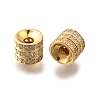 925 Sterling Silver Micro Pave Clear Cubic Zirconia Beads STER-F061-03B-G-1