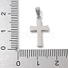 304 Stainless Steel Micro Pave Cubic Zirconia Pendants STAS-Z107-08P-09-3