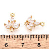 Brass Pave Clear Cubic Zirconia Connector Charms KK-T078-03G-03-3