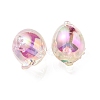 UV Plating Rainbow Iridescent Acrylic Beads OACR-F004-07H-2