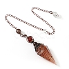 Natural Carnelian & Resin Hexagonal Pointed Dowsing Pendulums PW-WG7D05E-21-1