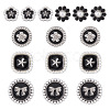 15Pcs 5 Styles 1-Hole Alloy Enamel Shank Buttons BUTT-TA0001-47B-3