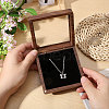 Wood Necklace Storage Boxes with Visible Window and Magnetic Lid CON-WH0107-106-3