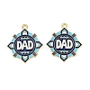 Father's Day Alloy Enamel Pendants ENAM-V001-03C-G-1