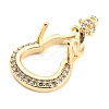 Brass Micro Pave Clear Cubic Zirconia Pendant Cabochon Settings KK-Q794-02B-G-2