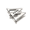 Non-Tarnish 304 Stainless Steel Letter Pendant Rhinestone Settings STAS-Y006-61P-W-3