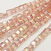 Electroplate Glass Beads Strands EGLA-D018-6x6mm-69-1