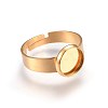 Ion Plating(IP) Adjustable 201 Stainless Steel Finger Rings Components STAS-G187-01G-8mm-1
