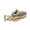 Brass Micro Blue Cubic Zirconia Pendants ZIRC-F120-063G-2